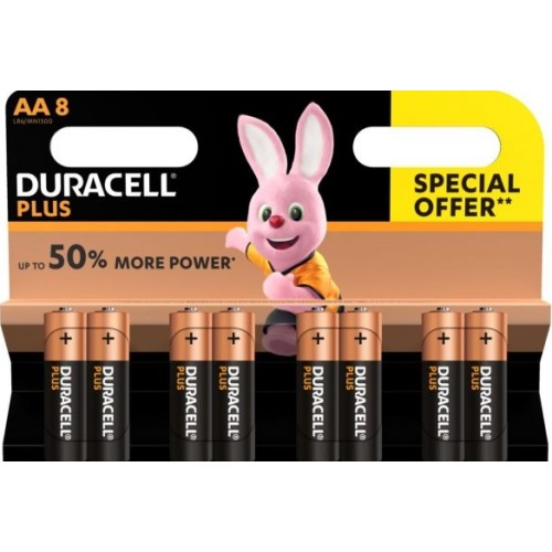 DURACELL PLUS ALKALINE POWER AA - 8 pieces