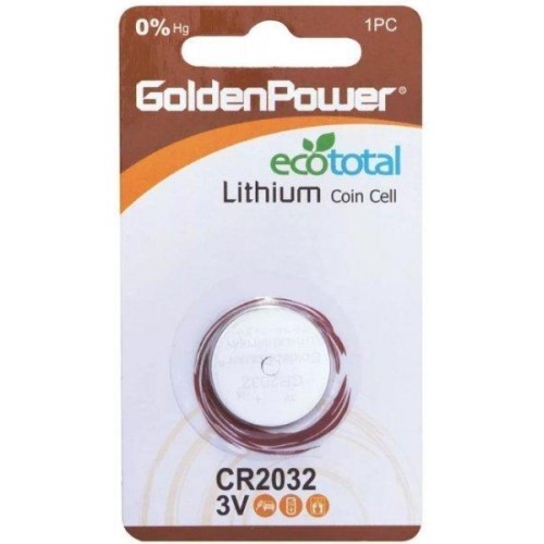 GOLDEN POWER 3V LITHIUM BUTTON CR2032