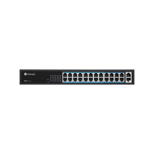 Milesight NDAA PoE Switch 24 PoE ports + 2 Gigabit ports