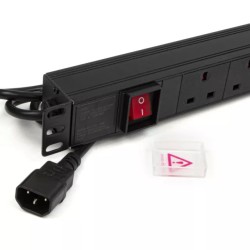 Lepin 1U 19″ Rack Mount 6-Way UK Sockets Power Distribution Unit PDU (UPS cord)