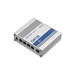 TELTONIKA Industrial Unmanaged PoE+ Switch 4 PoE+ Gigabit ports 1 uplink Gigabit port - TSW100