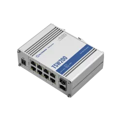 TELTONIKA Industrial Unmanaged PoE+ Switch 8 PoE+ Gigabit ports 2 SFP ports - TSW200